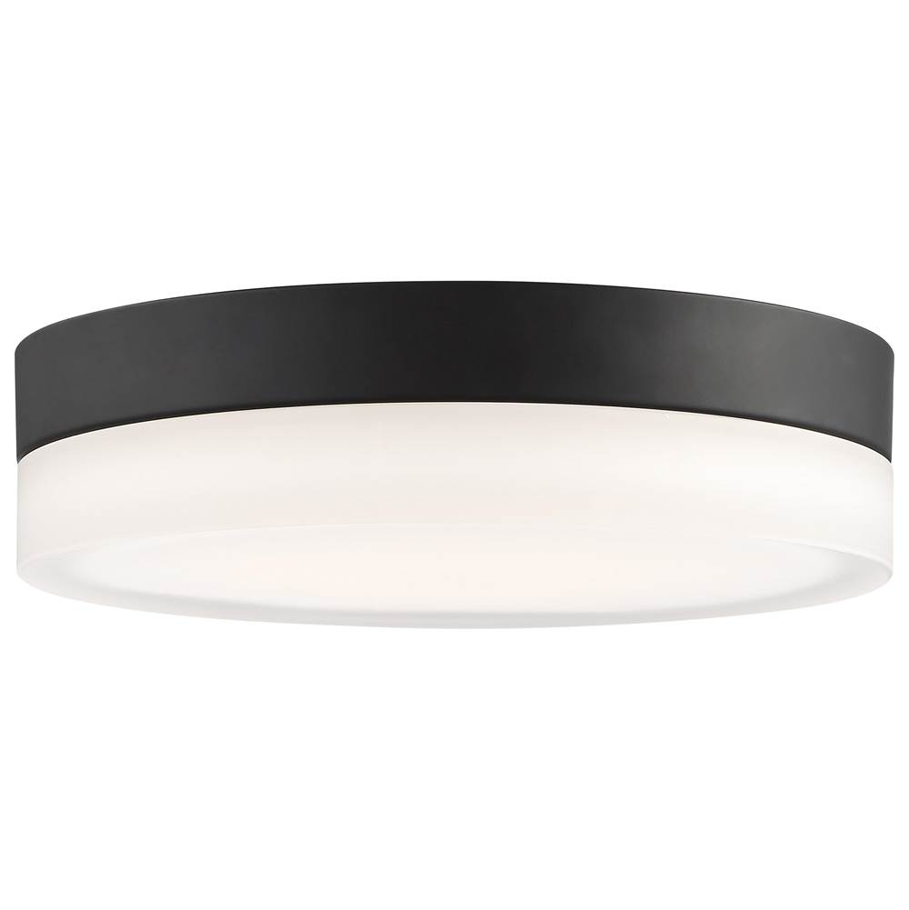 Nuvo Pi; 9 Inch LED Flush Mount; Black Finish; Frosted Etched Glass; CCT Selectable; 120 Volts