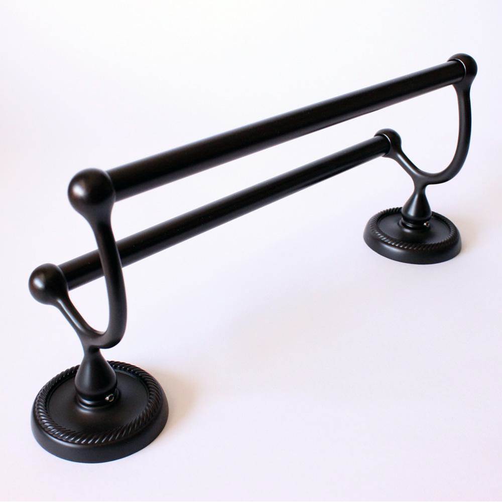 Rusticware Riverside Traditional English Rope 24'' Double Towel Bar in Oil Rubbed Bronze
