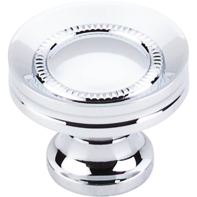 Top Knobs Button Faced Knob 1 1/4 Inch Polished Chrome