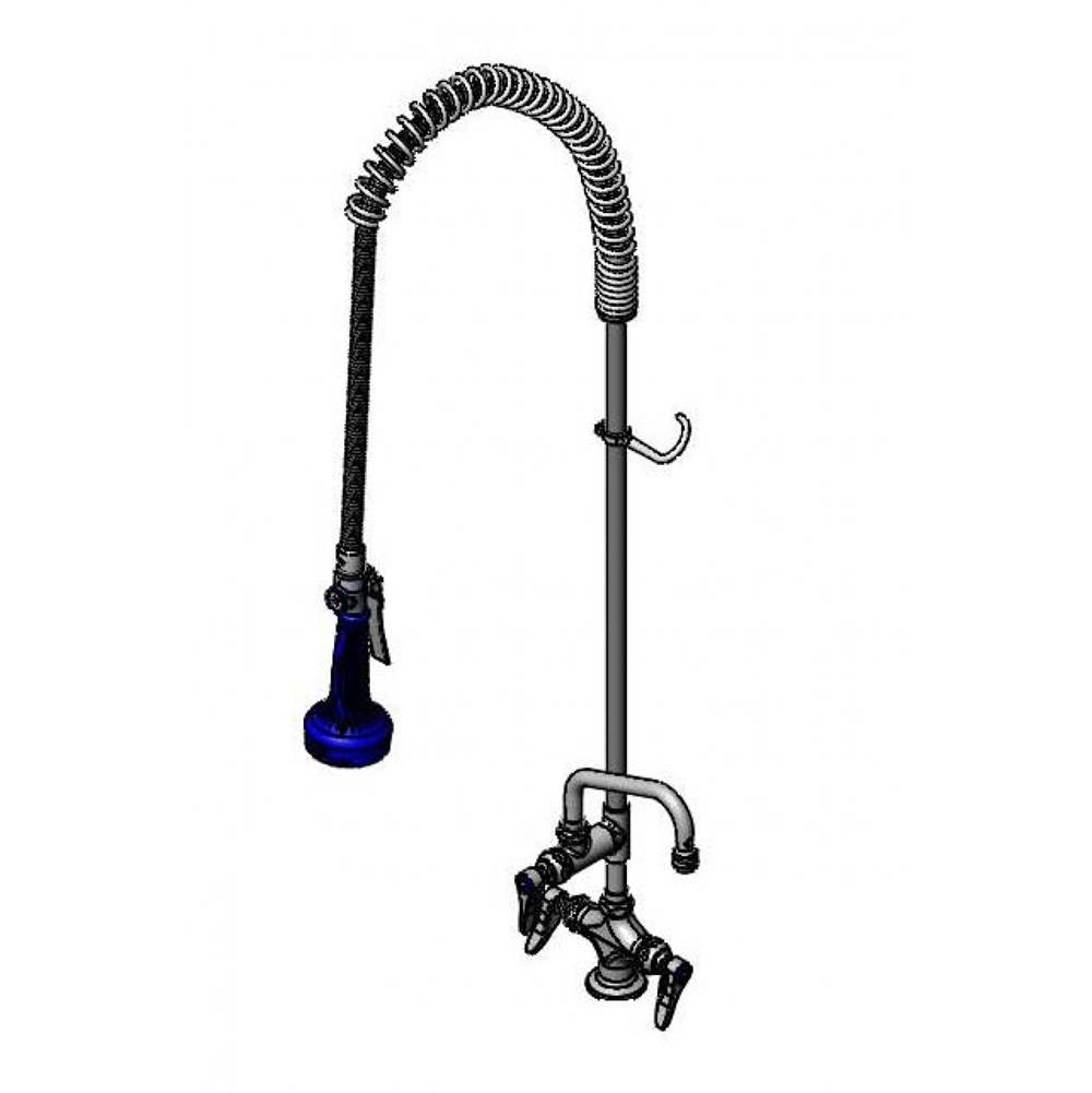 T&S Brass EasyInstall Pre-Rinse, Single Hole Base, 6'' Add-On Faucet, 18'' Flex Lines, B-0108-C Low Flow Spray Valve