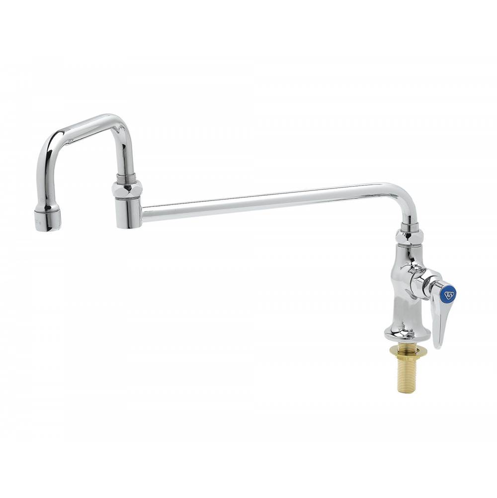 T&S Brass Single Pantry Faucet, Single Hole Base, Deck Mount, 18'' Double-Joint Swing Nozzle