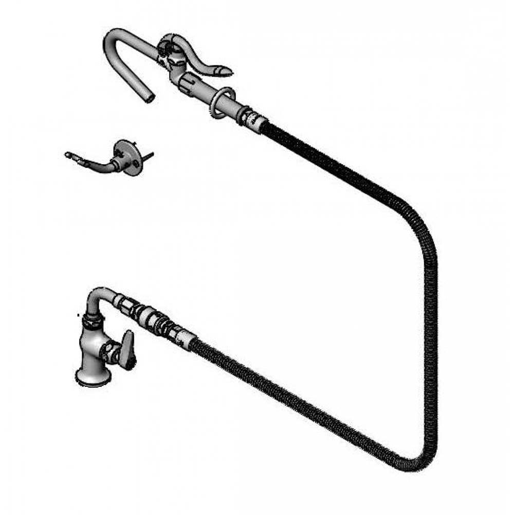 T&S Brass Single Pantry Faucet, Cerama w/ Check Valve, Hook Nozzle, VB, B-0060-H