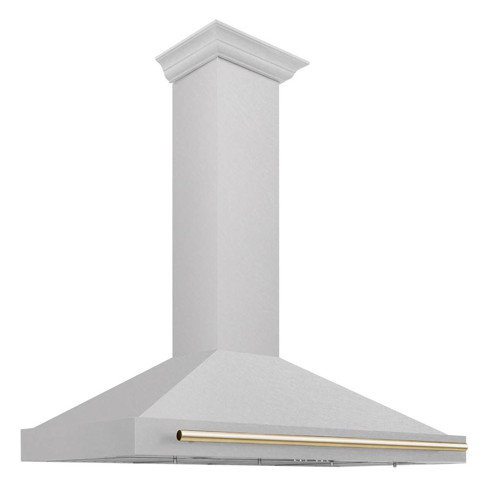 Z-Line 48'' Autograph Edition DuraSnow® Stainless Steel Range Hood with DuraSnow® Stainless Steel Shell and Gold Handle