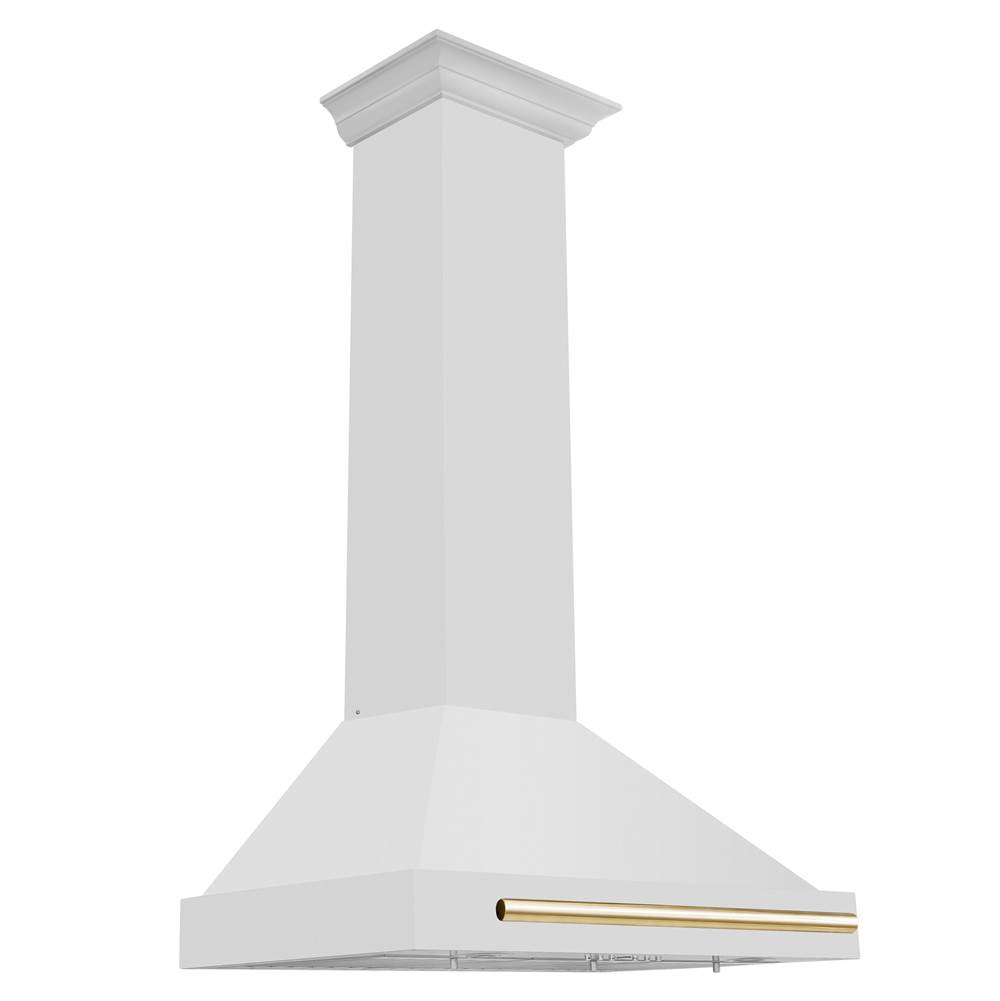 Z-Line 30'' Autograph Edition Stainless Steel Range Hood with Stainless Steel Shell and Gold Accents
