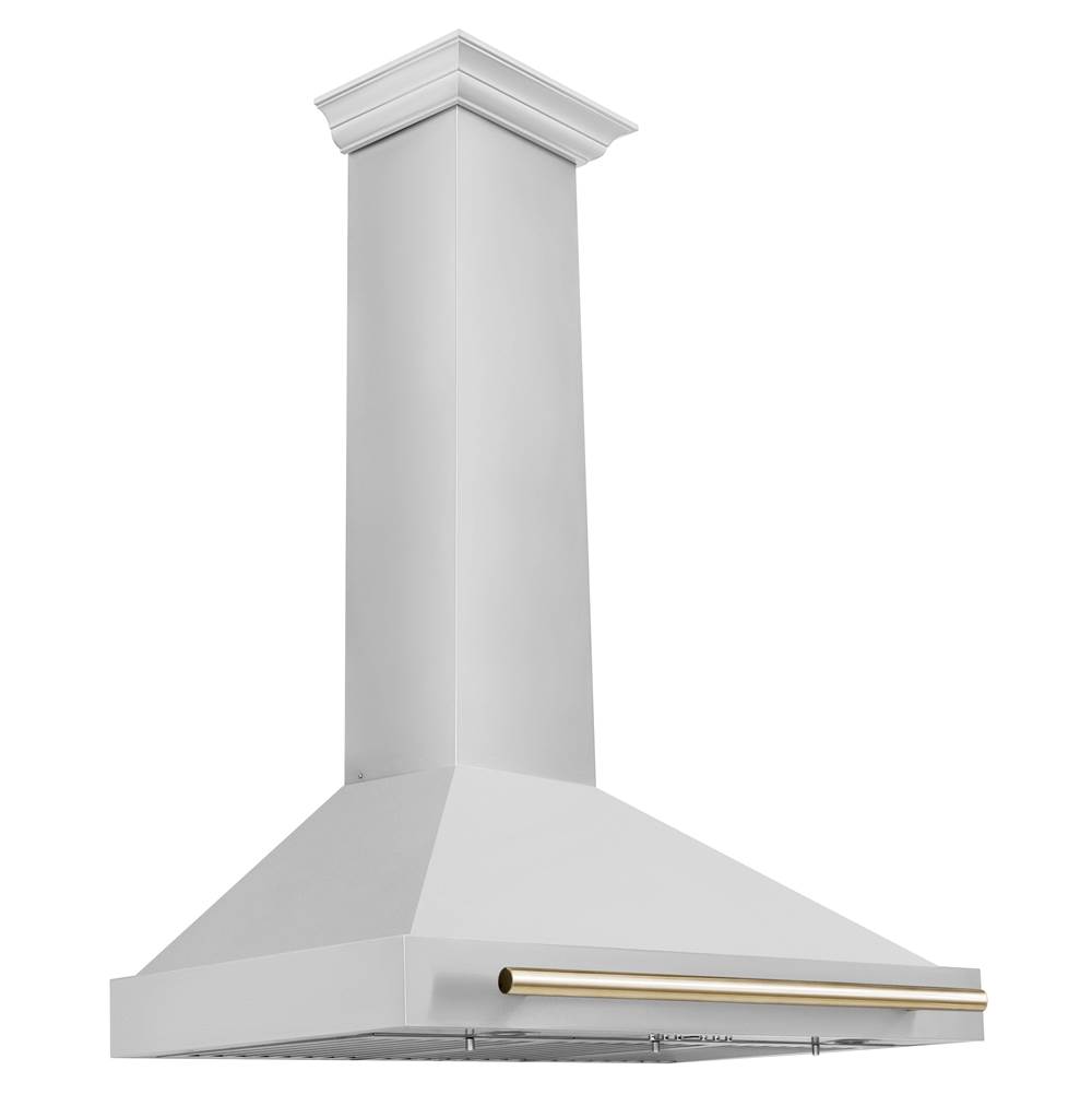 Z-Line 36'' Autograph Edition Stainless Steel Range Hood with Stainless Steel Shell and Gold Accents